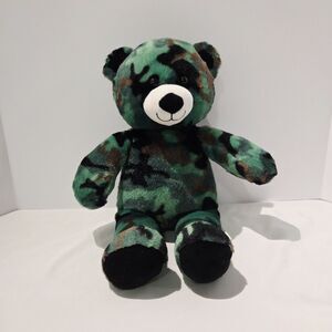 Build A Bear Plush Camouflage Teddy Bear Green Camo 15" Stuffed Animal Military